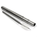 Collapsible reusable Stainless steel Straw with Capsule case - Dark Blue