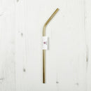 Qwetch Gold Stainless Steel Reusable Drinking Straw with bend