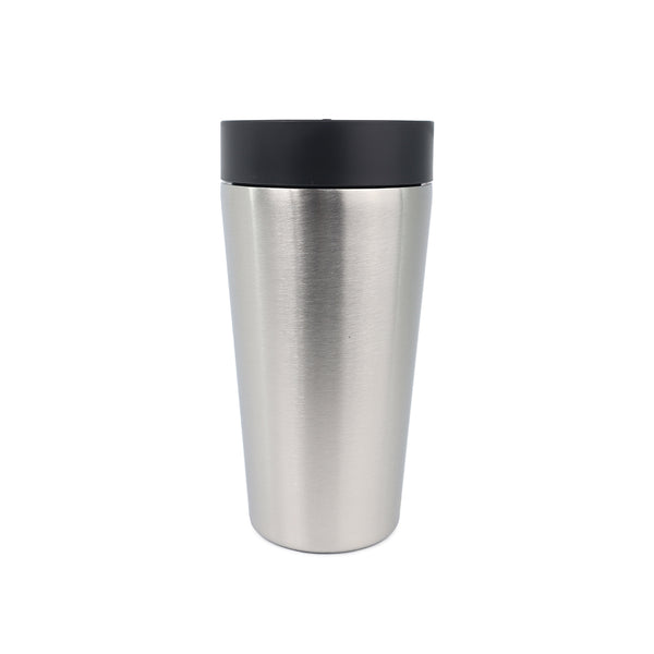 Circular&Co. Made From: Recycled Stainless Steel - 12oz Cup - Uncoated / Ink Black Lid