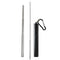 Collapsible reusable Stainless steel Straw with Capsule case - Black