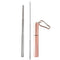 Collapsible reusable Stainless steel Straw with Capsule case - Rose Gold