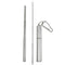 Collapsible reusable Stainless steel Straw with Capsule case - Silver