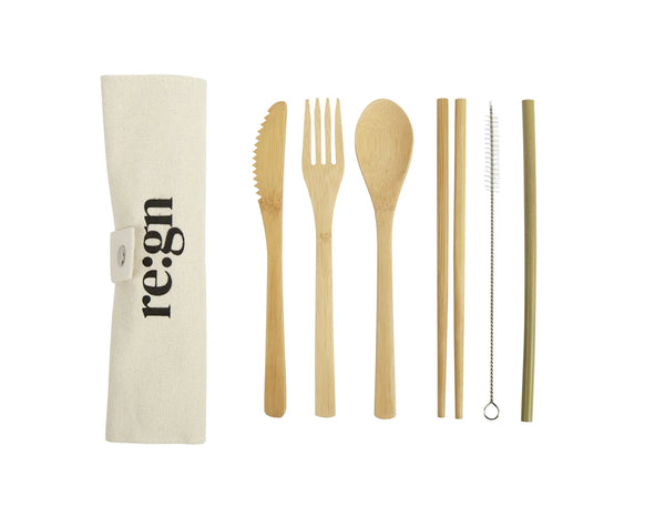 REGN Reusable Bamboo Travel Cutlery Set