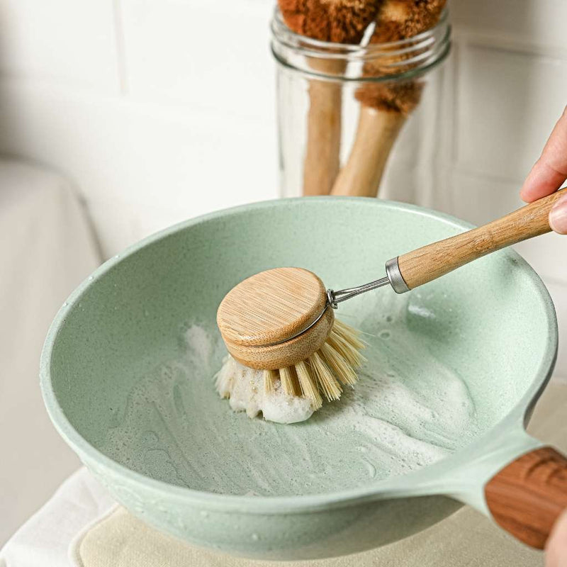 Jungle Culture Bamboo Dish Brush Set | Eco-Friendly Washing Up Brushes 6pcs