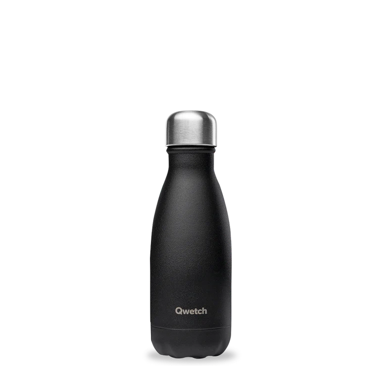 Qwetch Small Insulated Reusable Bottle Matt Black - 260ml