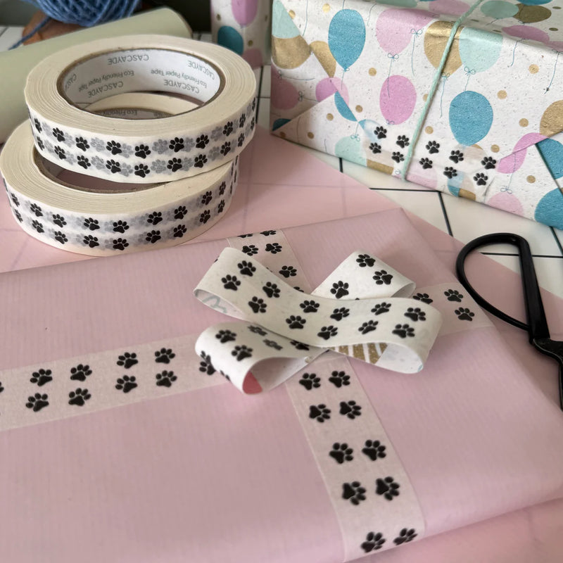 Cascayde 50m Paper Tape - Paw Print (24mm wide)