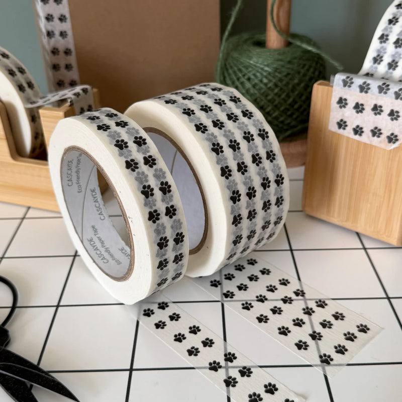 Cascayde 50m Paper Tape - Paw Print (24mm wide)