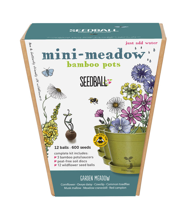SEEDBALL Mini Meadow Bamboo Pots