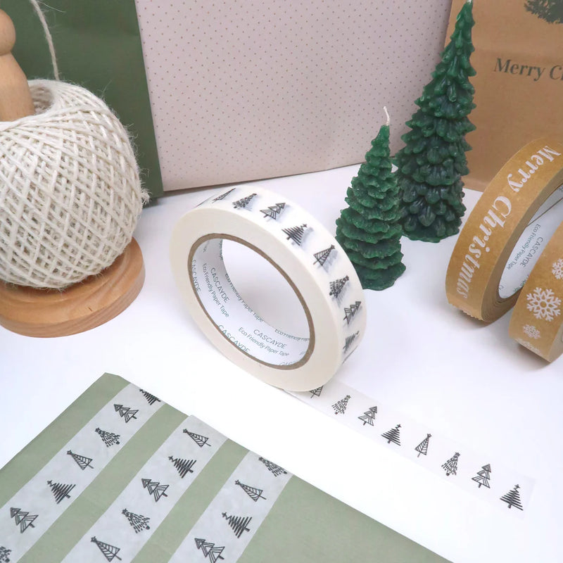 Cascayde 50m Paper Tape - Christmas Forest 24mm Wide