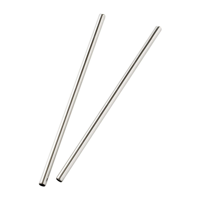 Stainless Steel Straight Reusable Drinking Straws - Pack of 2