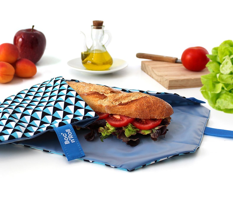 Boc 'n' Roll Reusable Sandwich Wrap : Tiles Blue