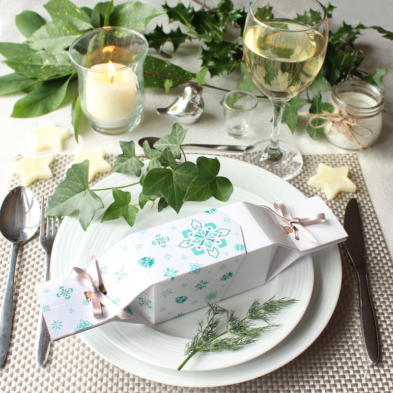 NEW DESIGN Reusable Christmas Crackers: White Jewel
