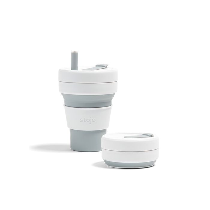 Stojo Biggie 16oz Collapsible Reusable Cup: Dove Grey