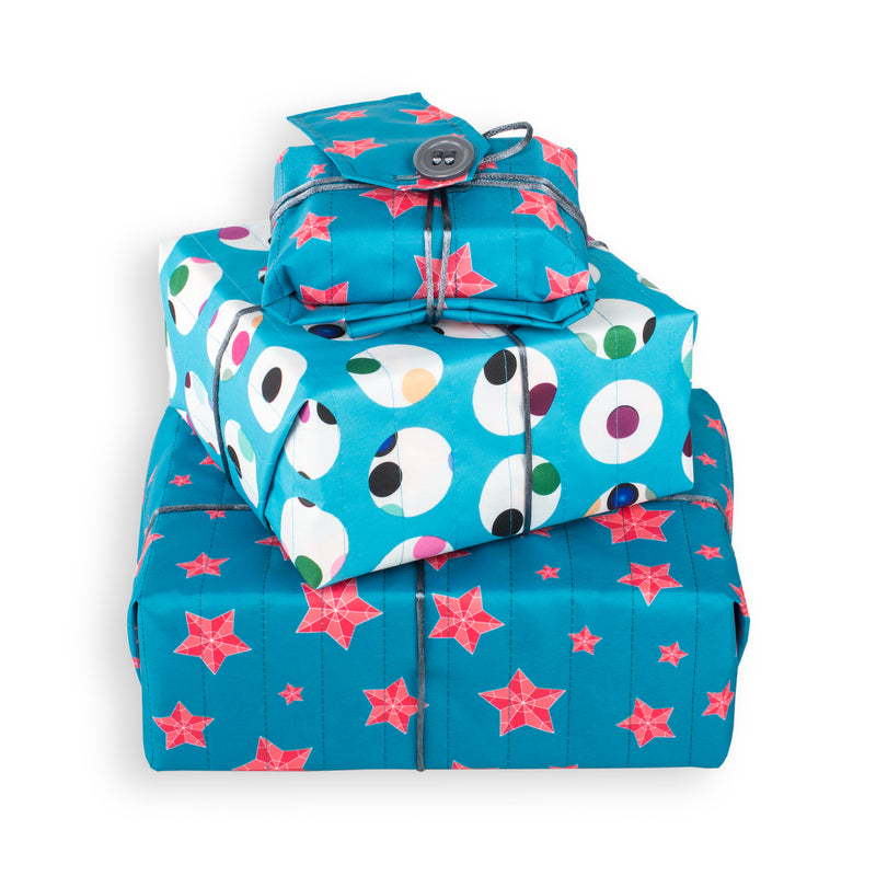 Wrag Wrap Reusable Reversible Crackle Wrap: Spots & Stars