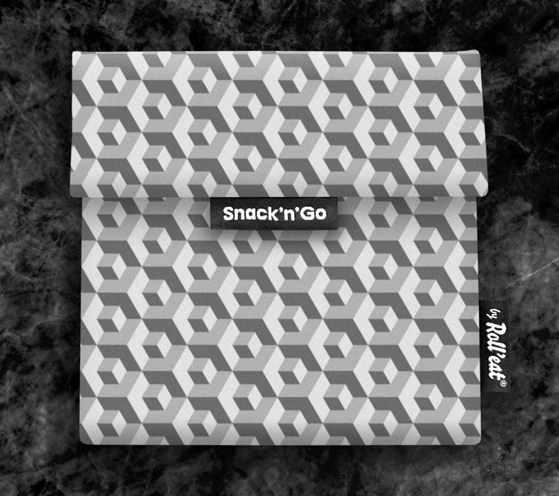 Snack 'n' Go Reusable Snack Bag: Tiles Black