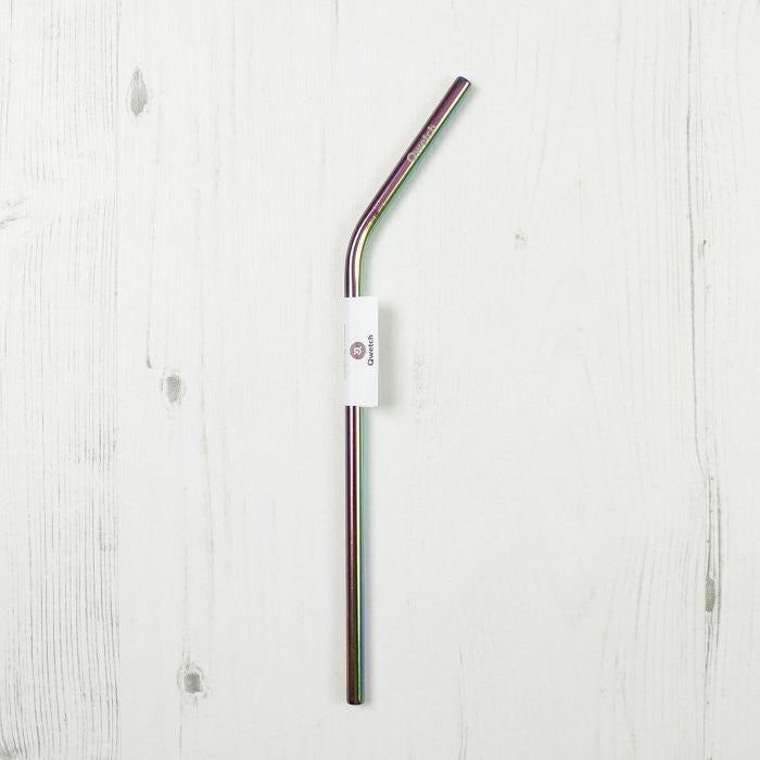 Qwetch Rainbow Stainless Steel Reusable Drinking Straw with bend
