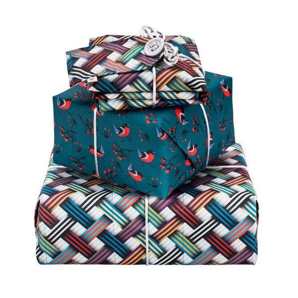 Wrag Wrap Reusable Reversible Crackle Wrap: Woven Ribbons